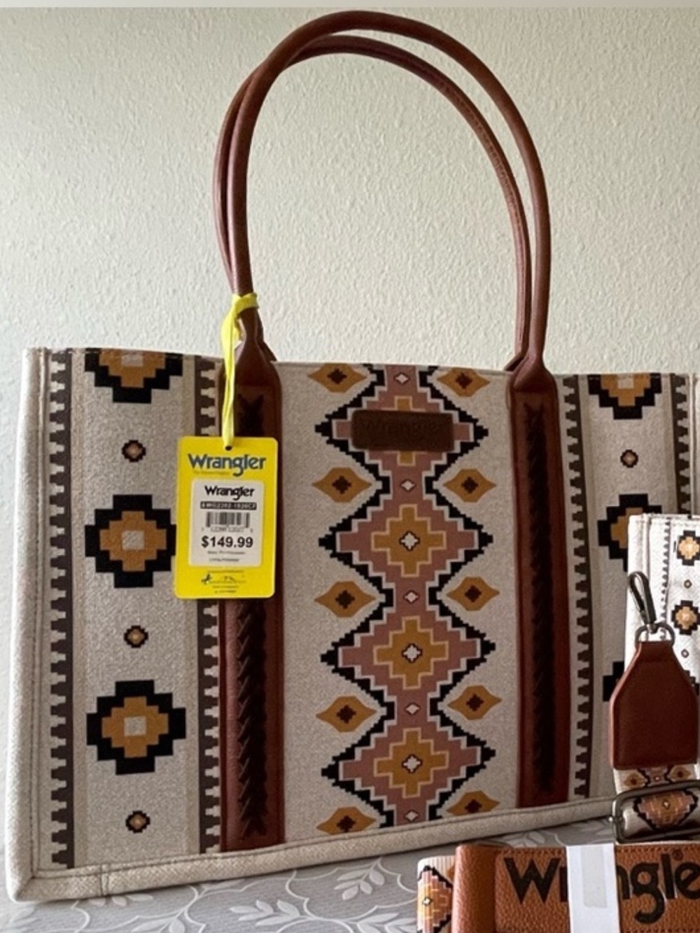 Wrangler Aztec Southwestern Large Tote Bag NWT Western Boho - Picture 6 of 6